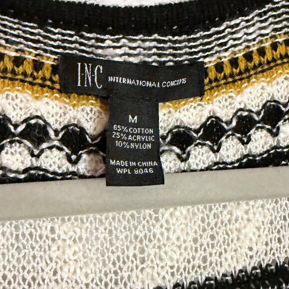 INC International Concepts Open Cardigan Crochet Striped Medium - Picture 3 of 3